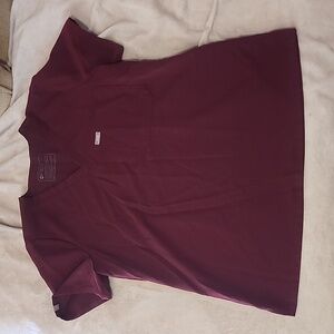 Figs medium maroon scrubs top